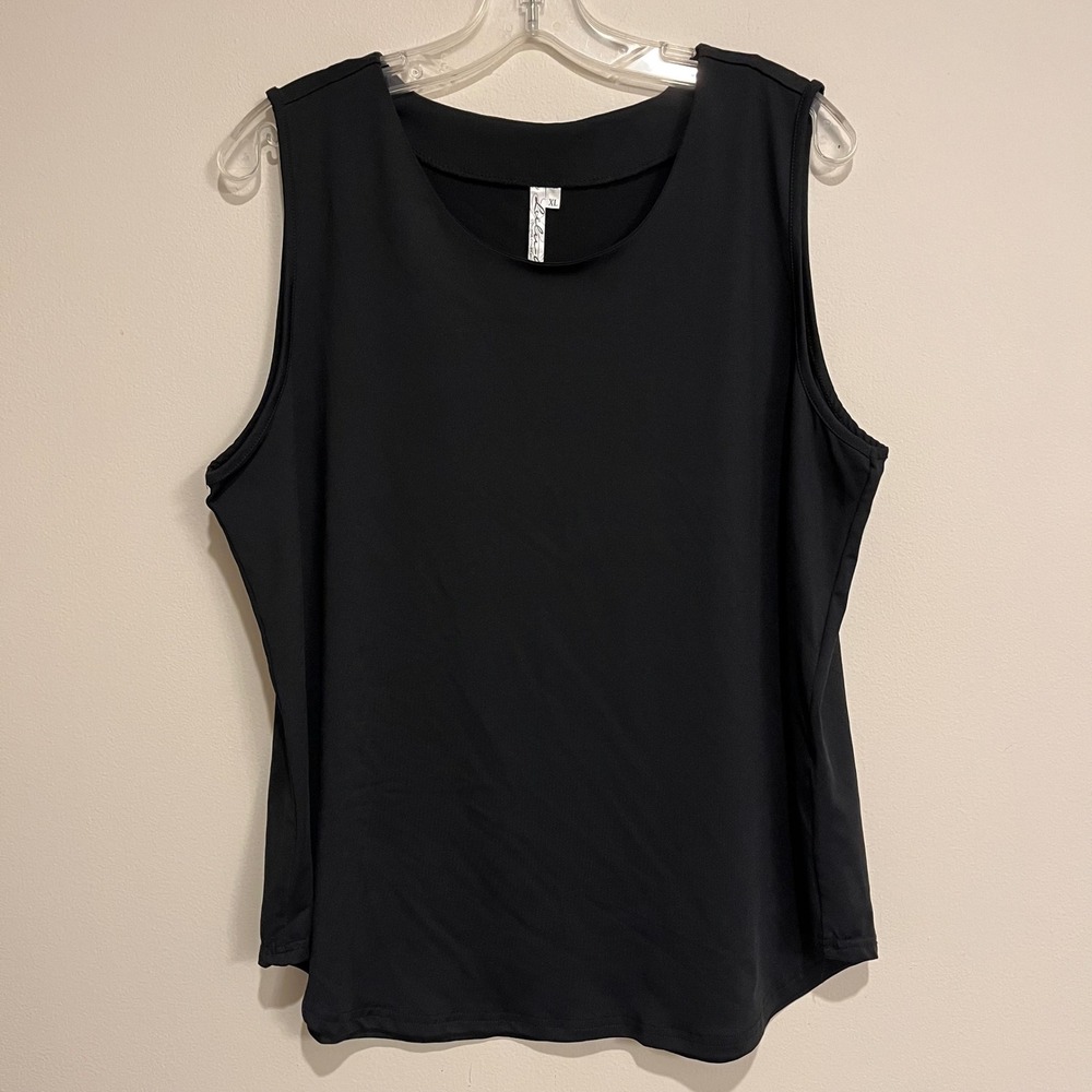 Lulu B Top Blouse Sleeveless Shirt Tank Solid Black XL Basic Layering Minimal